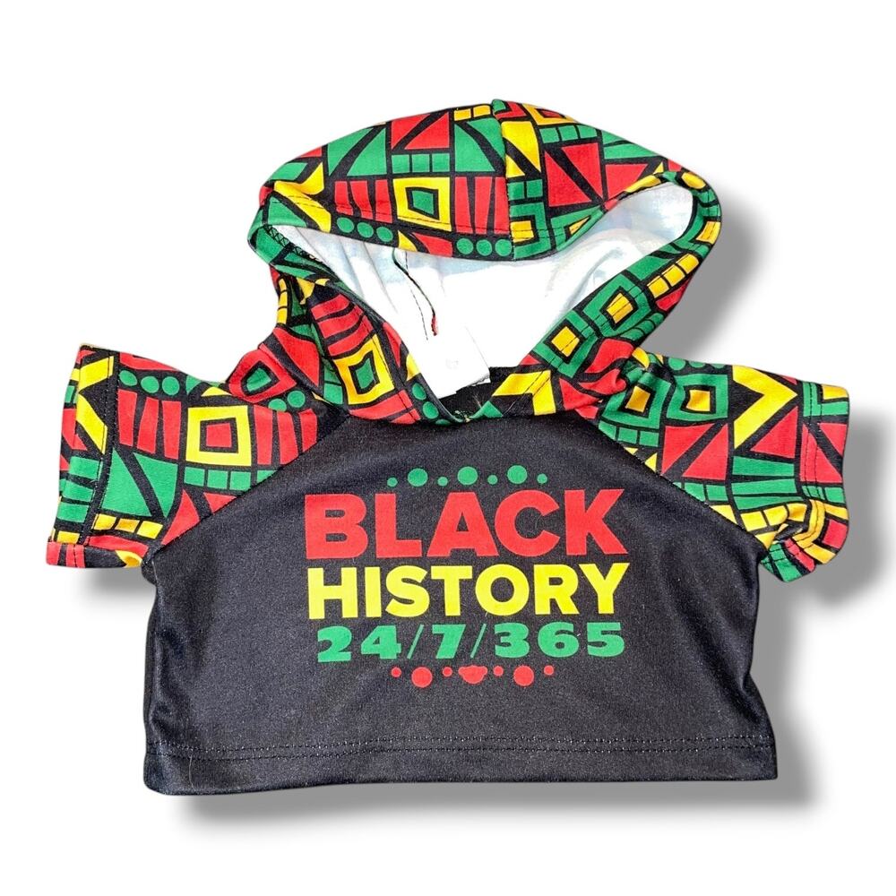 Build-A-Bear Black History Hoodie 24/7/365 Bob Marley Reggae Bear Clothes Outfit - Picture 2 of 7